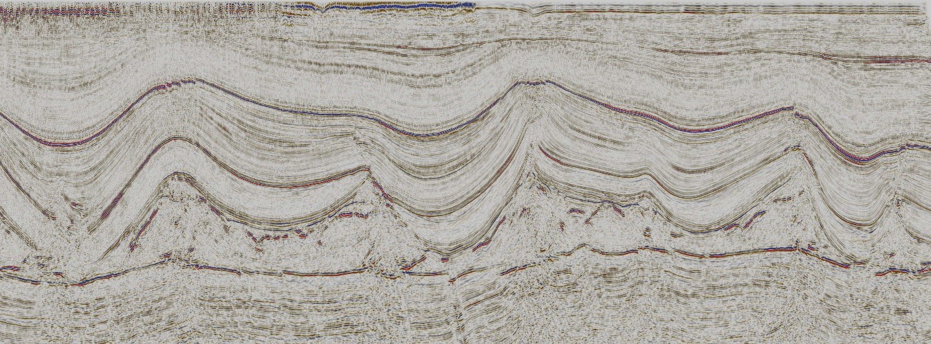A 2D seismic line taken from the UK sector of the Southern North Sea. This secti